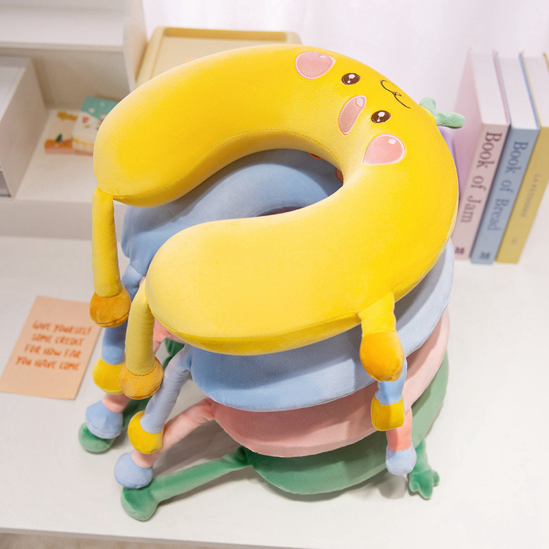 Travel Accessories Long Flight - หมอนรองคอเดินทางน่ารักสำหรับเด็กและผู้ใหญ่ รองรับศีรษะแบบ U พกพาสะดวก ใช้ได้กับเครื่องบิน รถยนต์