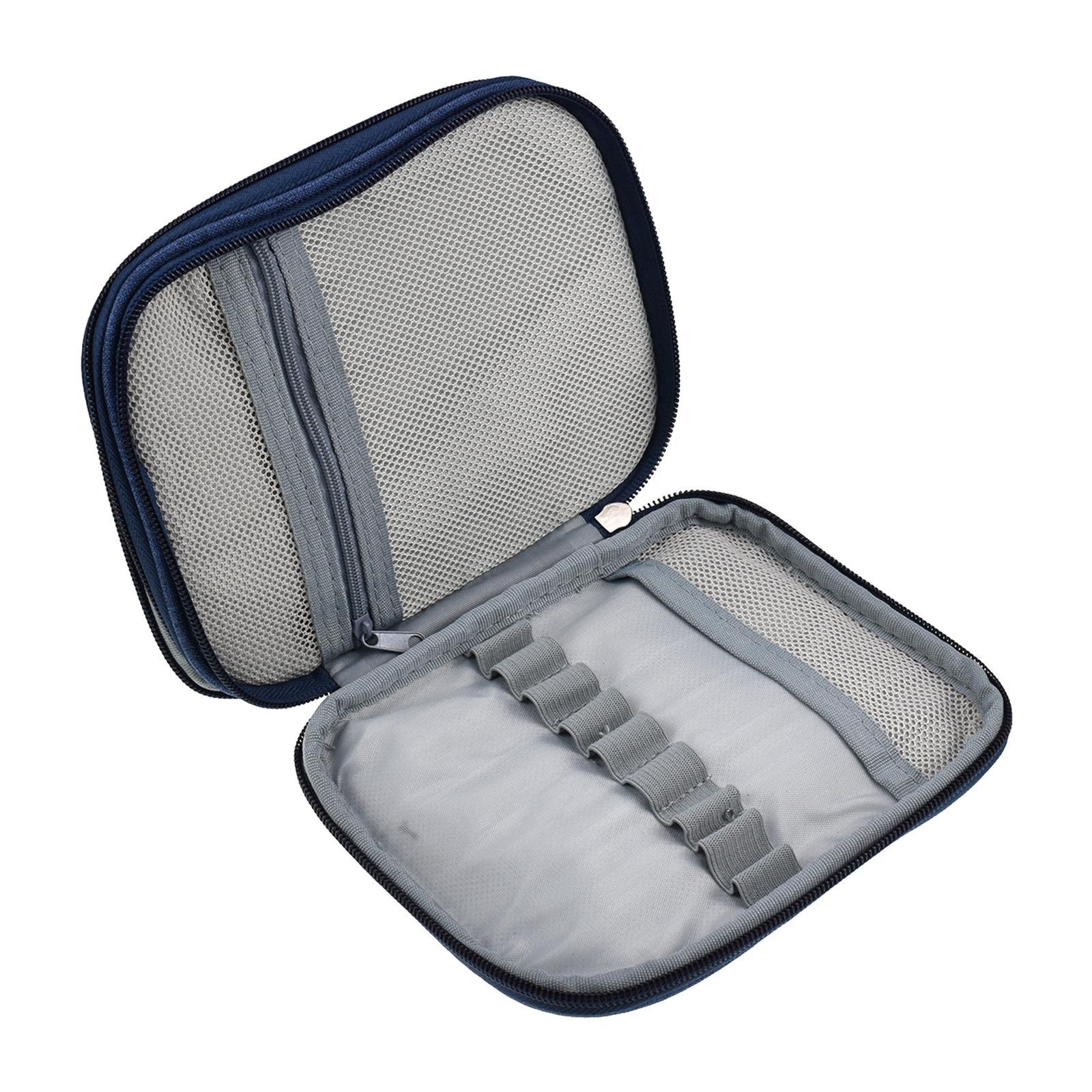 Travel Accessories Organizer Bag - กระเป๋าจัดระเบียบอุปกรณ์ถักโครเชต์แบบมีช่องตาข่าย กระเป๋าซิปผ้าอ็อกซ์ฟอร์ดทนทาน สำหรับเก็บอุปกรณ์ถักไหมพรมและอุปกรณ์อื่นๆ สำหรับการเดินทาง