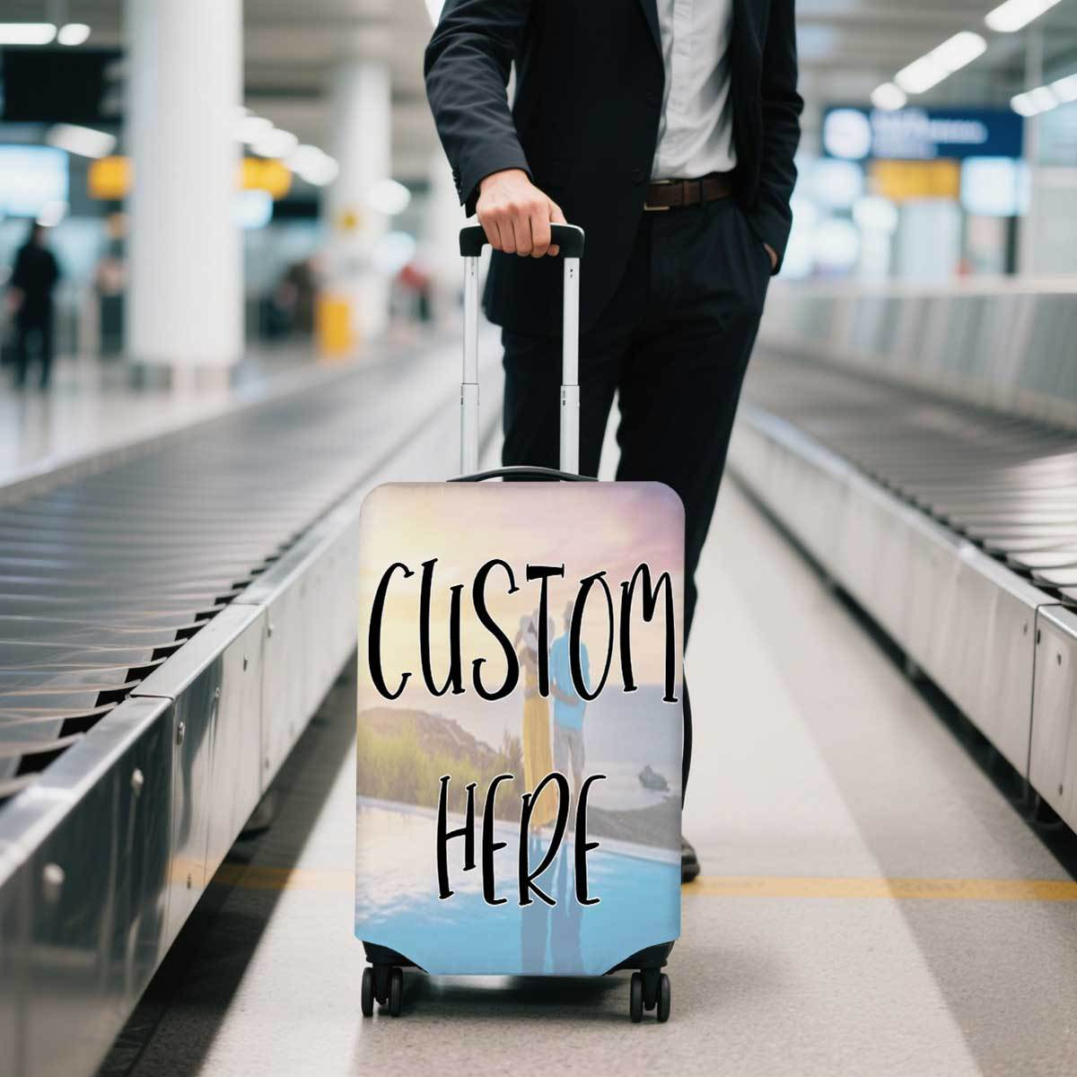Travel Accessories Ideas - ออกแบบปลอกหุ้มกระเป๋าเดินทางในแบบของคุณเอง—เลือกภาพและข้อความที่คุณต้องการได้เลย เหมาะสำหรับทั้งชายและหญิง เป็นสิ่งจำเป็นสำหรับการเดินทาง และเป็นของขวัญที่ยอดเยี่ยม